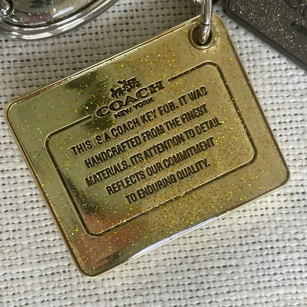 RARE Coach Oversized Glitter Hangtag Keychain Bag Charm | Heavyweight Y2K
